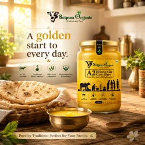 Satpura Organic A2 Ghee (500ml) | Pure Bilona Cow Ghee | Farm Fresh & Traditionally Crafted